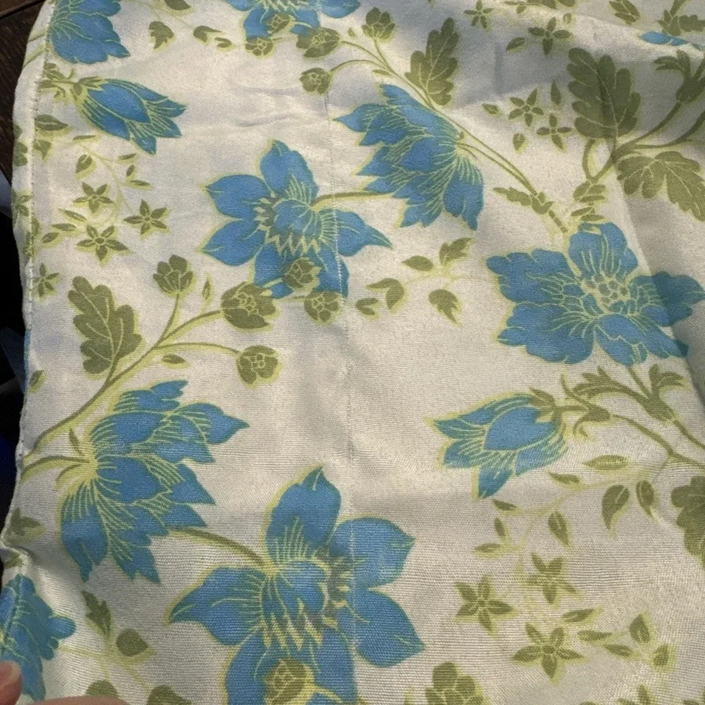 VTG Lot Twin Sheet 2 Set Flat Fitted Pillowcase Flower Power Groovy Florals Blue